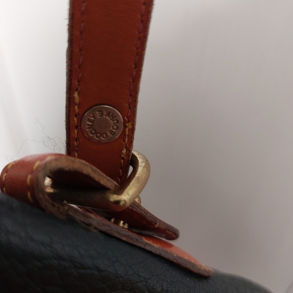 Dooney and Bourke Navy Tassel Leather Drawstring Purse - Picture 12 of 16